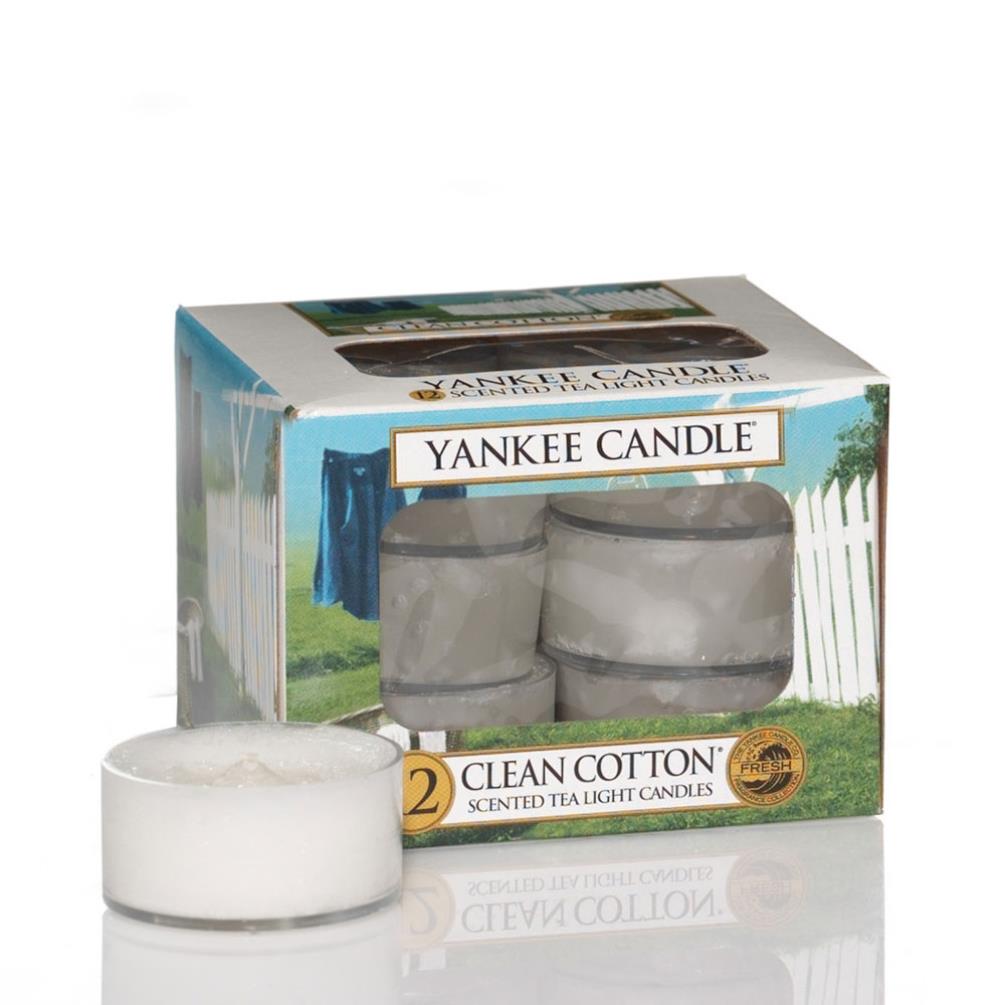 Yankee Candle Clean Cotton Tea Lights (Pack of 12) £4.19